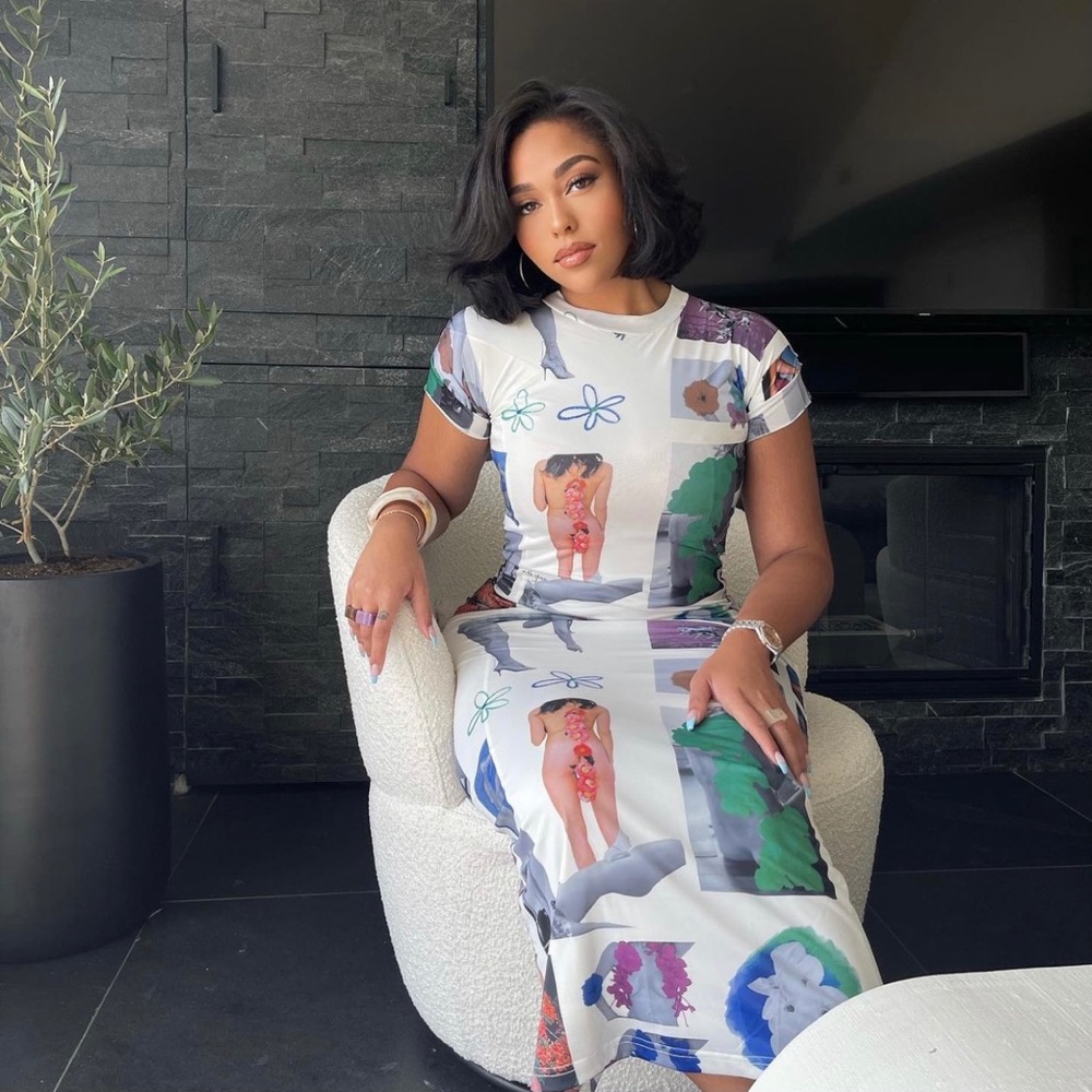 With Jean floral mimicry morphe dress
